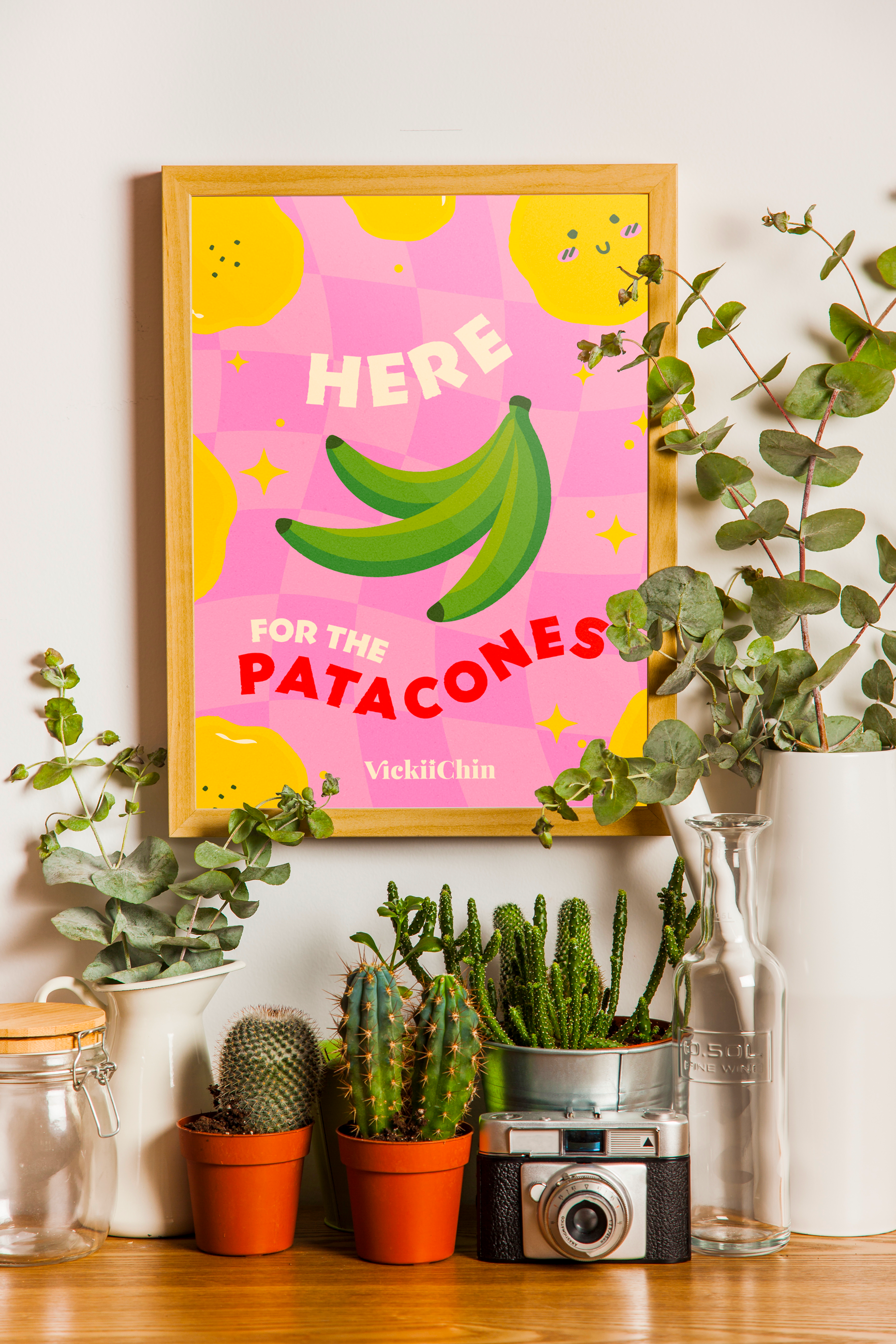 Here for the Patacones Cute Panamanian Food Poster / Latin American Plantain Illustration