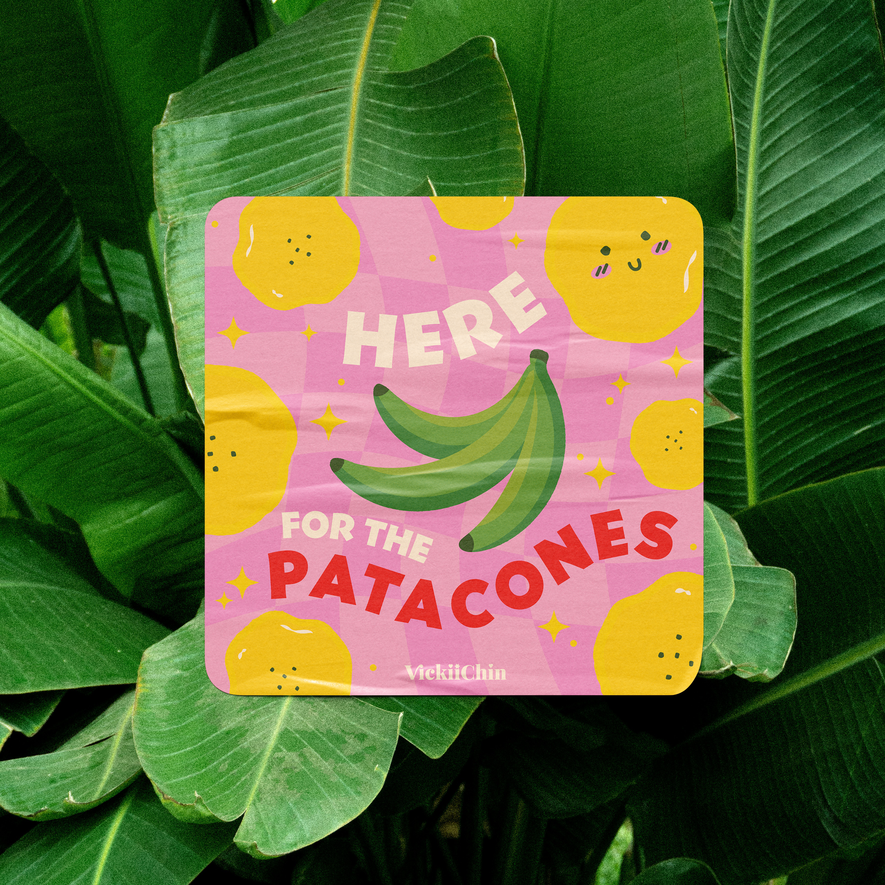 Here for the Patacones Cute Panamanian Food Sticker / Latin American Plantain Illustration