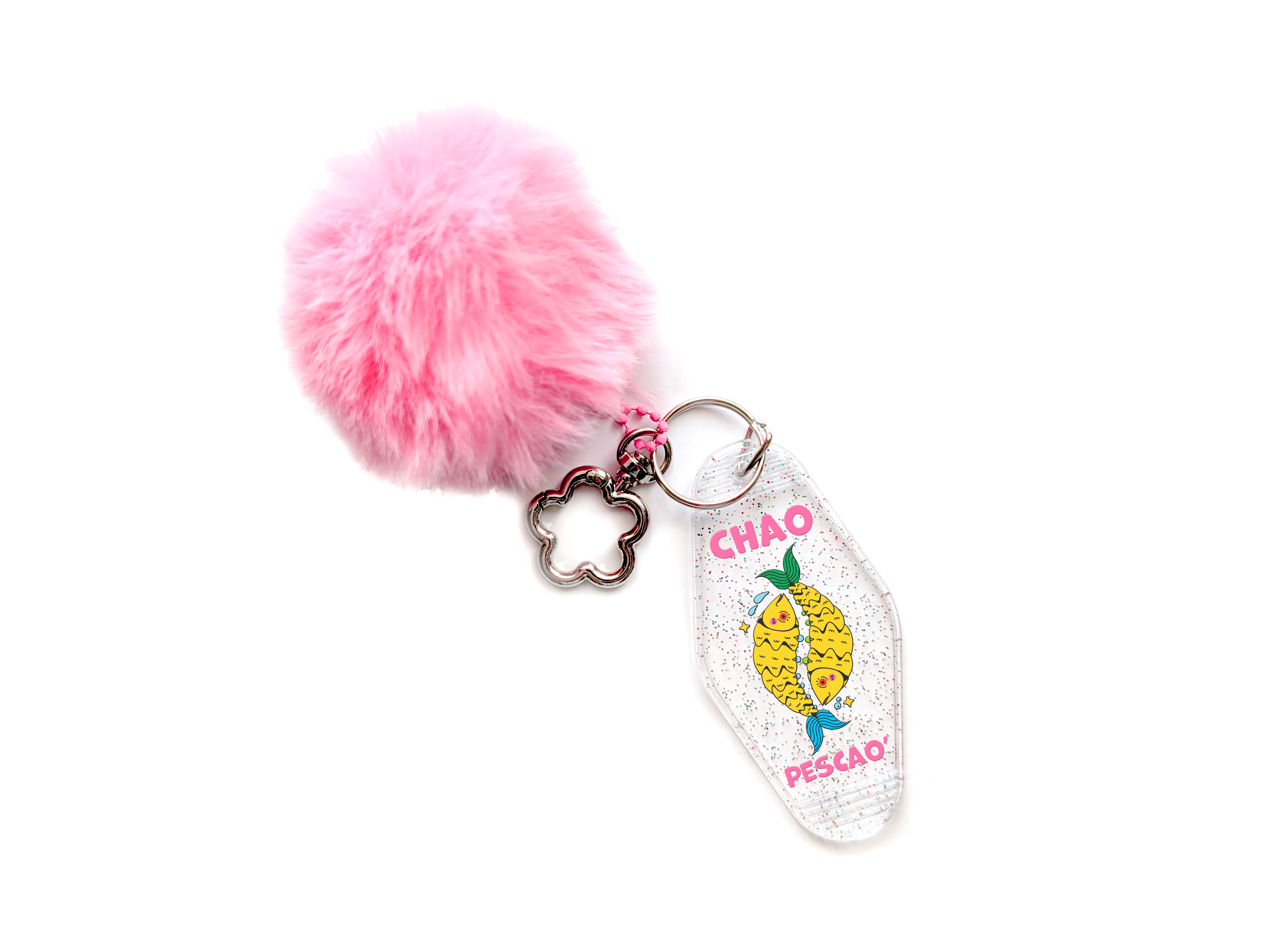 Llavero Acrílico con PomPom - Chao Pescao